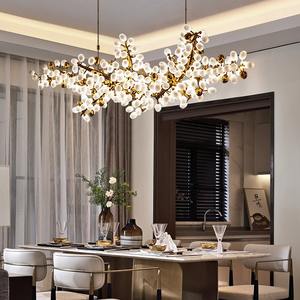 Candelabro de Techo LED de Cristal Decoración Moderna Rama Iluminación para Restaurante Lámpara Colgante de Lujo Estilo Nórdico con Esfera de Vidrio - Product Image 6