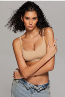Soutien-gorge de sport et yoga confortable, léger, sans coutures, à maintien élevé, respirant, 100 % nylon, sans rembourrage, avec bretelles non ajustables