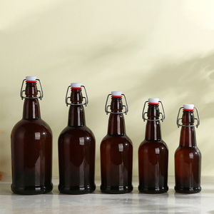 Venta al por mayor <span class=keywords><strong>caliente</strong></span> <span class=keywords><strong>de</strong></span> encargo <span class=keywords><strong>de</strong></span> oscilación superior redonda 250ml 500ml 8 oz 16 oz 32 oz Flip top <span class=keywords><strong>de</strong></span> vidrio transparente botellas <span class=keywords><strong>de</strong></span> Kombucha para Kombucha - Product Image 6