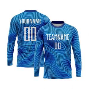 Nouveau Maillot de Football à Manches Longues à Motif Vague, Sublimé, Respirant, Séchage Rapide, Tenue de Sport d'Entraînement pour Hommes - Product Image 1