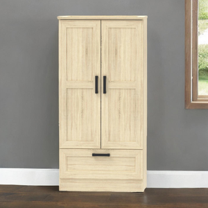 Moderno armario de madera de aglomerado de 2 puertas con gran almacenamiento para dormitorio, apartamento, gimnasio, taller, muebles de Hotel, Panel de estilo de madera - Product Image 1