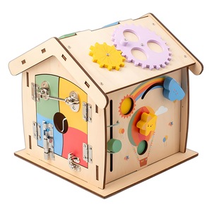 Montessori 13 en 1 enfants en bois occupé <span class=keywords><strong>maison</strong></span> bricolage assembler des jouets de planche occupés pour les tout-petits pour les compétences de base et l'entraînement de la motricité fine - Product Image 4