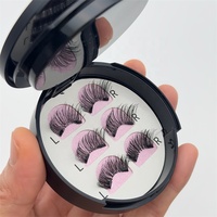 Faux cils magnétiques en cheveux synthétiques, vente en gros, personnalisables, avec aimants quantiques, demi-cils réutilisables, sans cruauté animale, sans colle