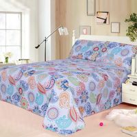 Parure de lit de luxe 4 pièces imprimée pigmentaire style chinois traditionnel en polyester avec garnissage en coton 300 fils au pouce carré