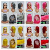 Letsfly Promotion 28$ Perruques Bob Lisses 13x4 Lace Frontal 10 12 14 pouces Couleur Personnalisée Perruques Cheveux Humains Vente en Gros 130g 9A 180%