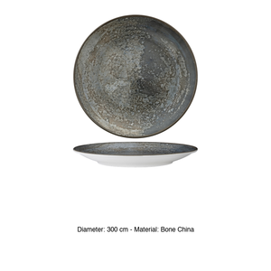 Crater Flat Plate Ø 30 cm New Bone China Digital Print Gural - Product Image 3