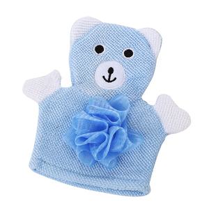 Cuerpo exfoliante ducha de bebé de dibujos animados animal Rana pato conejo baño guante con baño de flores - Product Image 3