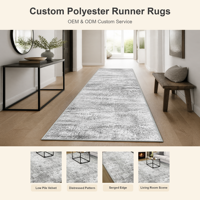 Starborne 2x3 Moroccan Floral Runner Rug Cream Beige Grey Super Soft Washable Anti-Slip Polyester Boho Style for Hallway
