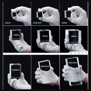 Pujiang ucuz 3D lazer kazınmış boş K9 kristal boş kristal küp kağıt ağırlığı masa dekorasyon için - Product Image 3