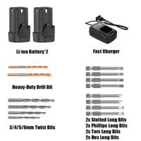 Perceuse à percussion sans balais polyvalente 16,8 V pour perçage multi-usages avec batterie longue durée et moteur haute performance