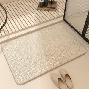 Alfombra de baño rectangular de imitación de lino antideslizante de secado rápido para uso doméstico - Product Image 1