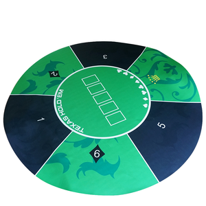 Tapis de table de jeu personnalisé en caoutchouc bleu <span class=keywords><strong>casino</strong></span> de 120 cm, épaisseur 2 mm, 6 positions, pour <span class=keywords><strong>Blackjack</strong></span> et Texas Hold'em - Product Image 1