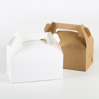 Caja de cartón kraft impresa personalizada al por mayor, resistente, a prueba de grasa, desechable, para empaque de panadería, de fábrica.