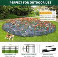 Barrière animalière Clôture 30 panneaux antirouille anti-creusement Bordure de jardin pour chiens Lapins Clôture Trellis Gates