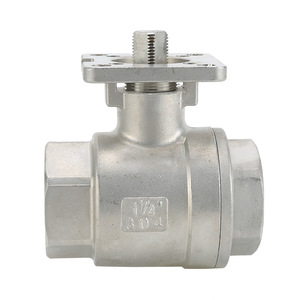 Vanne à boisseau sphérique à plateforme à deux pièces en acier inoxydable 304 Q11F-16P Interrupteur eau et gaz Filetage interne Passage intégral avec support OEM - Product Image 1