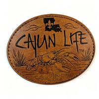 Patch en cuir PU thermocollant avec logo personnalisé en relief, en gros, pour casquettes de baseball et casquettes trucker en maille, pour la personnalisation de la marque