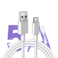 Kabel Data USB-A ke Type-C untuk Pengisian Cepat Ponsel Android, Konduktor Tembaga Murni, Ramah Lingkungan, Pabrik Asli