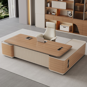 Muebles de Oficina Ejecutivos Modernos de Lujo en Forma de L, Mesa de Oficina de Lujo con Cajones y Almacenamiento, Escritorio Ejecutivo con Opción de Trabajo Sentado o De Pie - Product Image 4