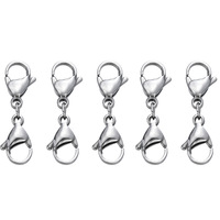 Fermoirs d'extension en acier inoxydable plaqué or 18 carats, double ouverture, fermoir à homard, connecteur pour la fabrication de colliers, bracelets et bijoux DIY