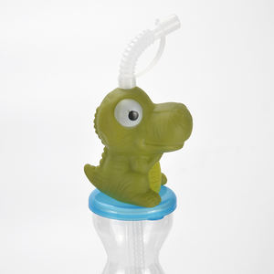Dinosauro squalo sirena di frutta animale testa giocattolo novità Yard tazze monouso in plastica e per animali domestici bicchieri con paglia - Product Image 5