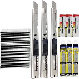 Cuchillas para Cuchillo Multiusos Wekoil de 9 mm, Acero al Carbono, Bloqueo Automático, Retráctiles, con Juego de 3 Cuchillos de Arte Adicionales - Product Image 1
