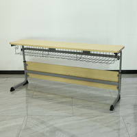 Ensemble de table et de chaise d'école primaire à trois places, réglable en hauteur, mobilier scolaire en bois, ensembles de table et de chaise pour élèves