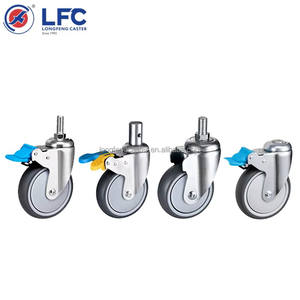 Fabricado Carrinho Médico Rodízios Giratória Sem Ruído Silencioso 3/4/5 Polegadas Rodada Haste Rodízio Cama Hospitalar Roda Médica Com Freio - Product Image 1