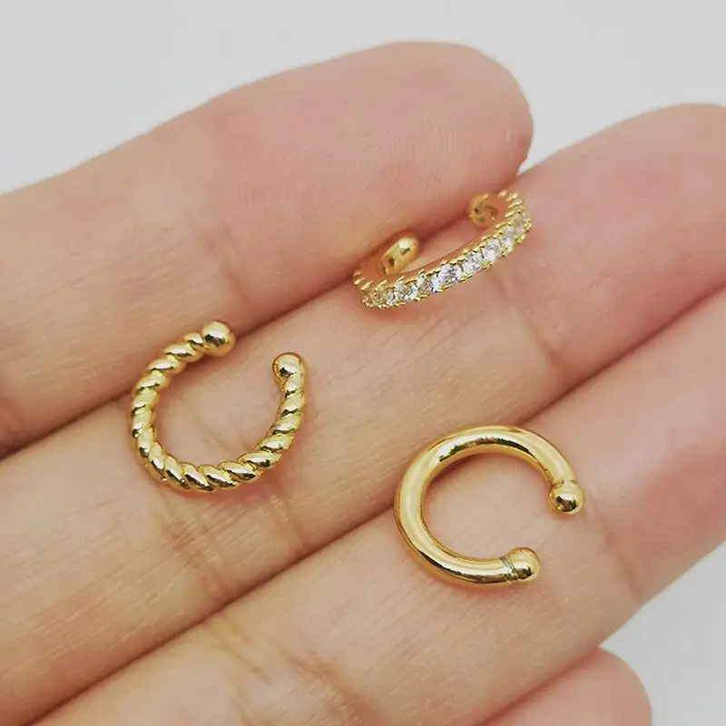 Monili delle donne alla moda placcato oro senza trafitto non piercing clip su orecchini del polsino dell'orecchio