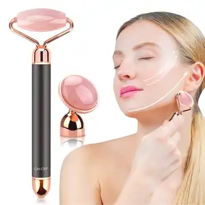 Mini rodillo vibrador de cristal para masaje facial, estiramiento facial