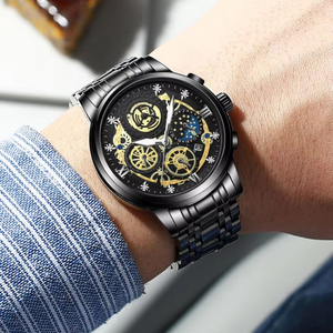 Montre-bracelet à quartz pour homme, nouvelle mode, en acier inoxydable, étanche, lumineuse, avec date, pour affaires, personnalisable OEM/ODM - Product Image 3