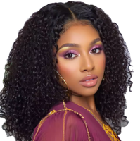 Perruque frontale longue brésilienne bouclée sans colle, transparente, densité 250%, double épaisseur, blond miel/roux pour femmes noires