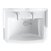 Ensemble de lavabo en céramique pour hôtel, lavabo blanc de luxe, lavabo en porcelaine autoportant, salle à manger, lavabo antique, lavabo sur pied
