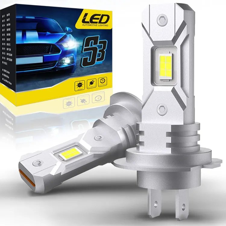 Mini lâmpada de farol automotivo, tamanho s9p 4000lm, tudo em um 9005 9006 9012 h11 h7, led, para projetor de feixe baixo