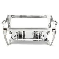 Plat de service rectangulaire pliable 9L en acier inoxydable, design occidental, écologique, pour buffet, chauffe-plat et réchaud de buffet
