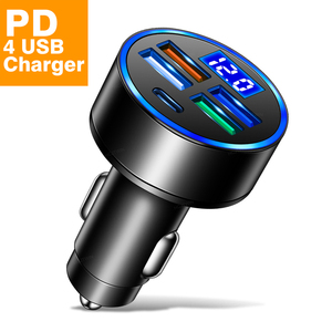 66W LED LCD Hiển Thị Điện USB QC 3.0 5 Cổng Xe Điện Thoại Sạc Cho Iphone Điện Thoại PD 20W Bộ Sạc Xe Hơi Cho Samsung USB C Chargeur - Product Image 1