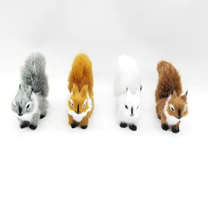 Nuova simulazione di peluche modello di scoiattolo decorazione animale azione statica figura farcita regalo carino bambola giocattolo ornamento per feste di natale
