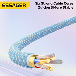 Essager ES-X46 29W 3A 2M 1M Bện Loại C Sạc Cáp Điện Thoại <span class=keywords><strong>USB</strong></span> C Để <span class=keywords><strong>IP</strong></span> Nhanh Chóng Sạc Cáp Dữ Liệu Cho 13 14 11 12 - Product Image 6