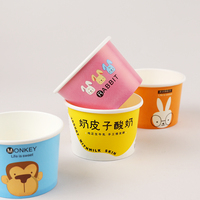 Cute Cartoon Disposable Paper Cups Yogurt & Dessert Containers for Kids' Parties, Cafés, and Takeaway