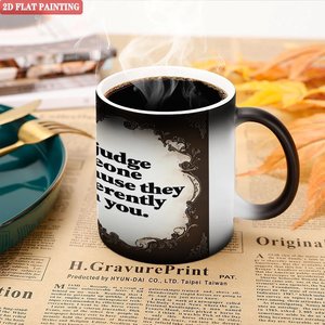 Magic Mug Frosted Black 11oz <b>Ceramic</b> Heat Activated Color Changing Office <b>Cup</b> - Product Image 5
