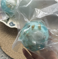 Balle anti-stress souple et craquante en cire, faite main DIY, motif coquillage marin ou pastèque, transparente, jouet sensoriel à presser pour Noël