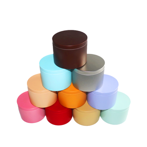 Benutzer definierte farbige leere runde Geschenk Metall rosa schwarz Gold 8oz Zinn Kerzen behälter Box Blechdose für Candle Candy Wax Tee Geschenk - Product Image 6