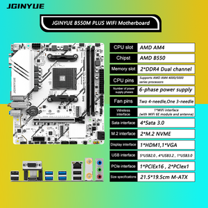 Tarjeta Madre JGINYUE B550M <span class=keywords><strong>PLUS</strong></span> WIFI AM4 <span class=keywords><strong>B550</strong></span>, Máximo 64GB, para Juegos de Escritorio - Product Image 2