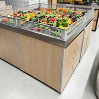 Dubbelzijdige stalen supermarkt rekken fabriek groothandel op maat fruit en groente display rekken voor fruit en groenten