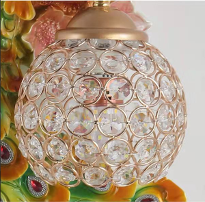 Nordic Multicolour Resin <strong>Peacock</strong> Wall Lamp Living Background Crystal Ball Wall Fitting Bedside Vintage Classic Bracket <strong>Light</strong> - Product Image 3