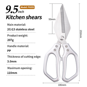 Novo Produto Household Multifunction Kitchen Scissor 9.<span class=keywords><strong>5</strong></span> Polegada Profissional Chicken Bone Scissors - Product Image 6