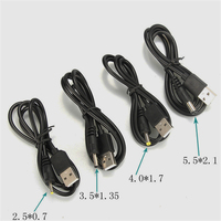 Câble d'alimentation USB 2.0 court de 50 cm avec connecteur jack 3,5 mm * 1,35 mm 5V DC, gaine en PVC et nylon, prix usine abordable