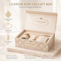 Boîte cadeau magnétique personnalisée en or vintage, élégante, rigide, style livre, emballage d'aromathérapie, coffret de diffuseur de parfum de luxe