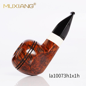 Handcrafted Wooden Bullhead Pipe Smooth Solid Briarwood With Vulcanized Rubber Mouthpiece Tobacco Smoking Pipe - Product Image 3