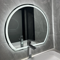 CF BLM1021 50/60/70/80/90/100cm Demi-Lune Miroir Led Sans Cadre Personnalisé Miroir de Bain Mural avec Éclairage Intelligent