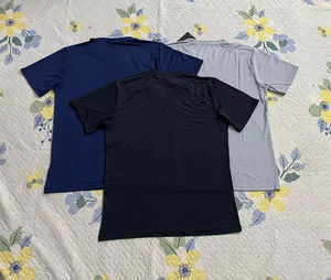 2025 yüksek kalite sıcak satış cilt dostu hızlı kuruyan kumaş erkekler buz ipek t-shirt setleri kısa kollu koşu spor 2 parça - Product Image 2